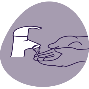 illustration of hands being washed